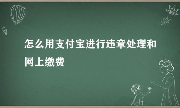 怎么用支付宝进行违章处理和网上缴费