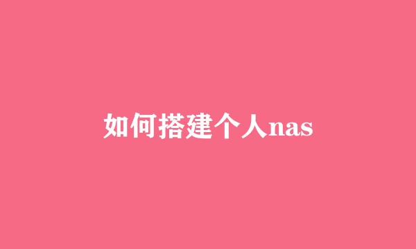 如何搭建个人nas