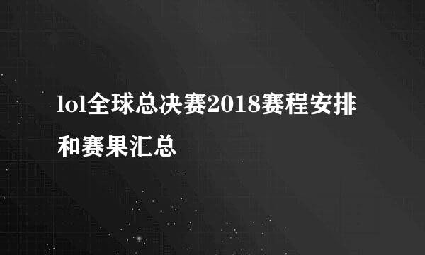 lol全球总决赛2018赛程安排和赛果汇总