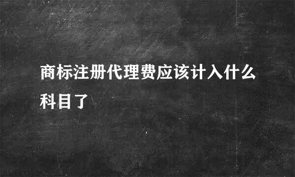 商标注册代理费应该计入什么科目了