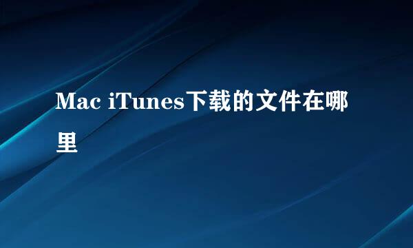 Mac iTunes下载的文件在哪里