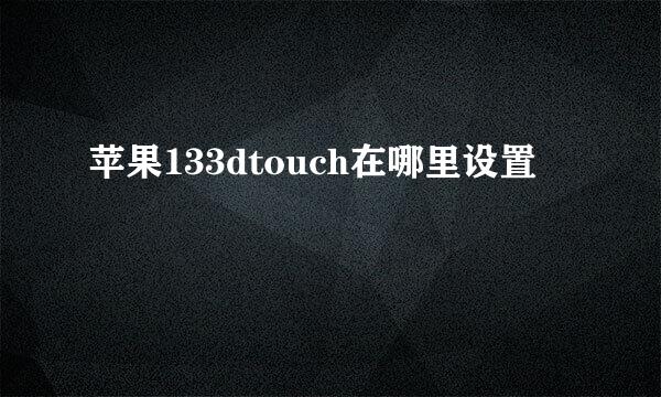 苹果133dtouch在哪里设置