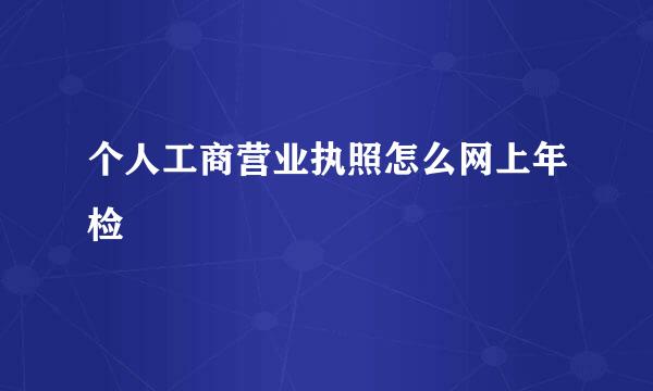 个人工商营业执照怎么网上年检