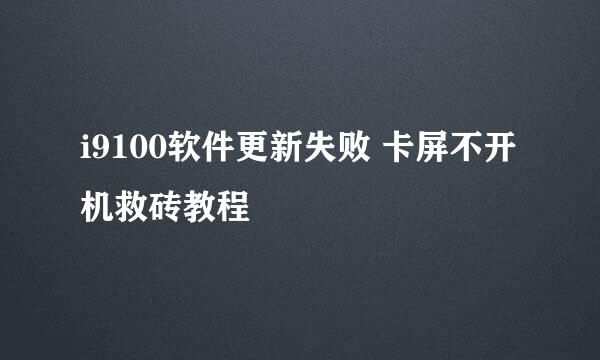 i9100软件更新失败 卡屏不开机救砖教程