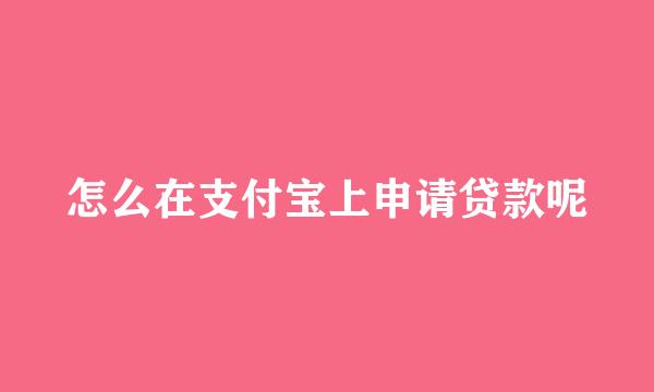 怎么在支付宝上申请贷款呢