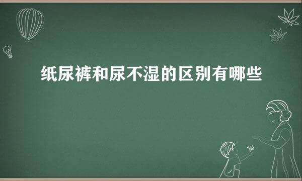 纸尿裤和尿不湿的区别有哪些