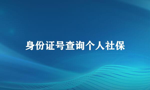 身份证号查询个人社保