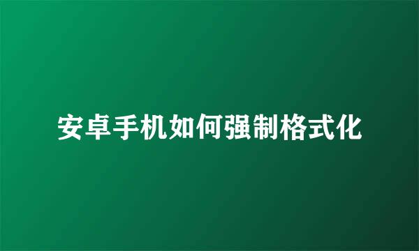 安卓手机如何强制格式化