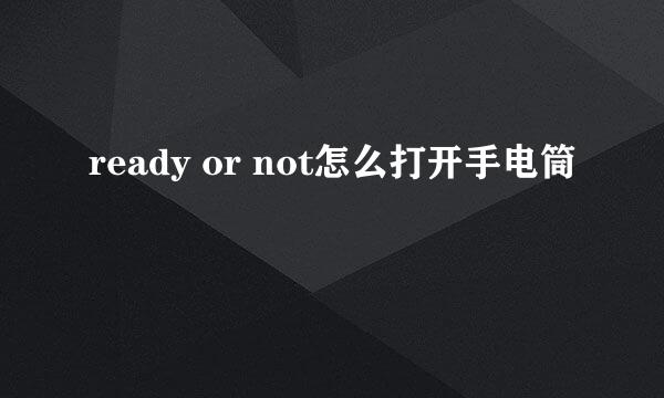 ready or not怎么打开手电筒