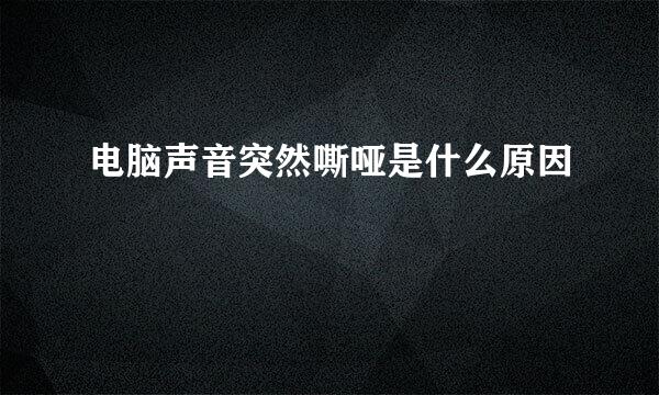 电脑声音突然嘶哑是什么原因