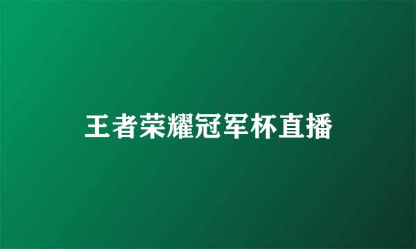 王者荣耀冠军杯直播