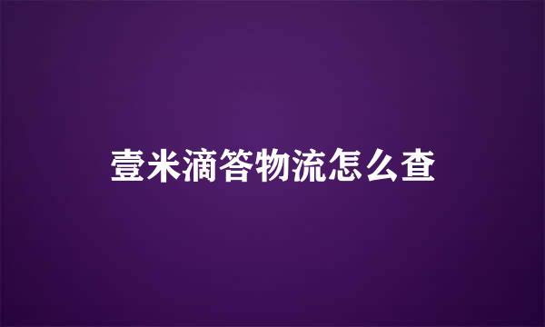 壹米滴答物流怎么查