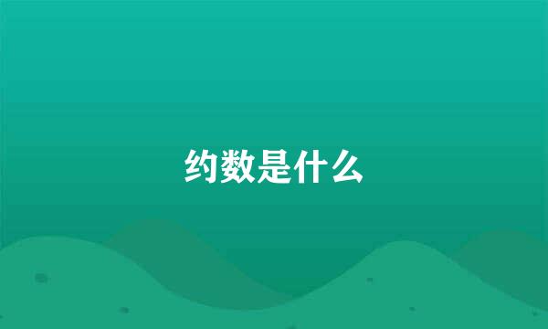 约数是什么