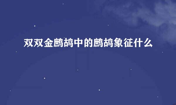 双双金鹧鸪中的鹧鸪象征什么