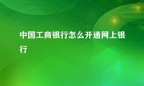 中国工商银行怎么开通网上银行