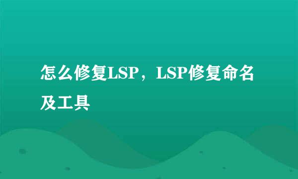 怎么修复LSP，LSP修复命名及工具