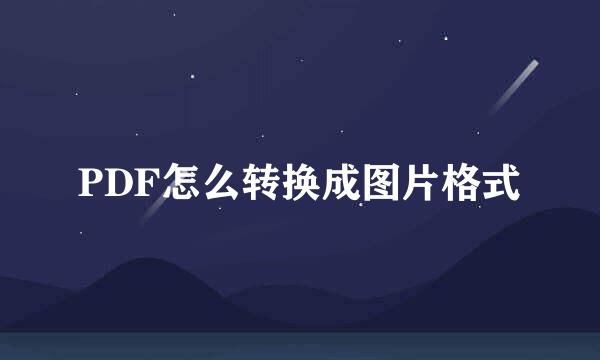 PDF怎么转换成图片格式