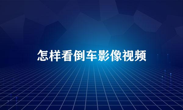 怎样看倒车影像视频