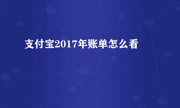 支付宝2017年账单怎么看