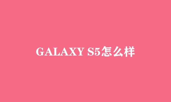 GALAXY S5怎么样