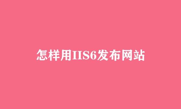 怎样用IIS6发布网站