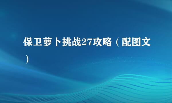 保卫萝卜挑战27攻略（配图文）