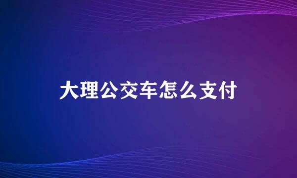 大理公交车怎么支付