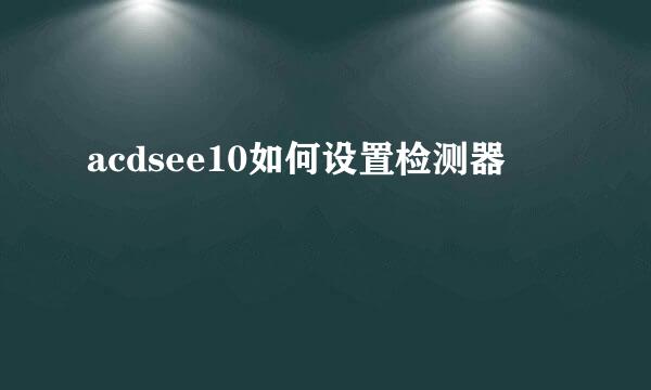 acdsee10如何设置检测器