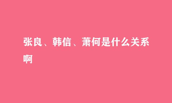 张良、韩信、萧何是什么关系啊