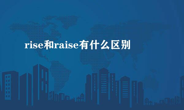 rise和raise有什么区别