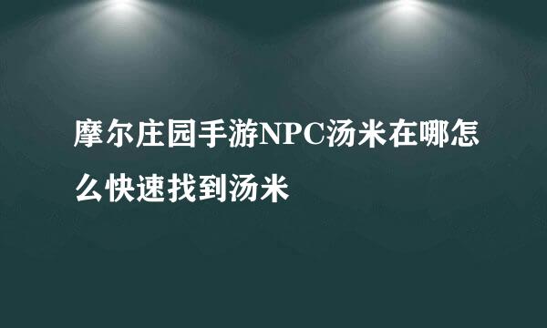 摩尔庄园手游NPC汤米在哪怎么快速找到汤米