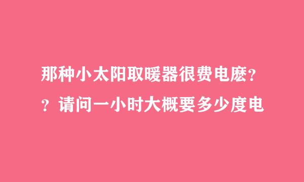 那种小太阳取暖器很费电麽？？请问一小时大概要多少度电