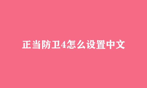 正当防卫4怎么设置中文