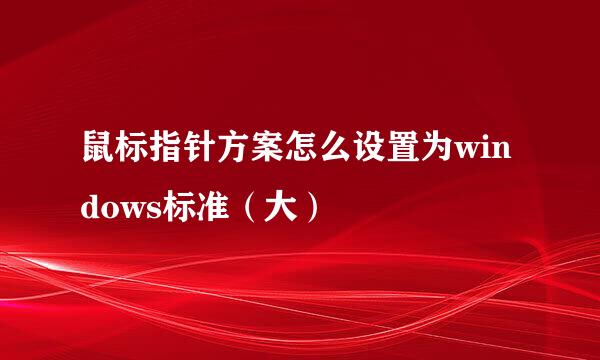 鼠标指针方案怎么设置为windows标准（大）