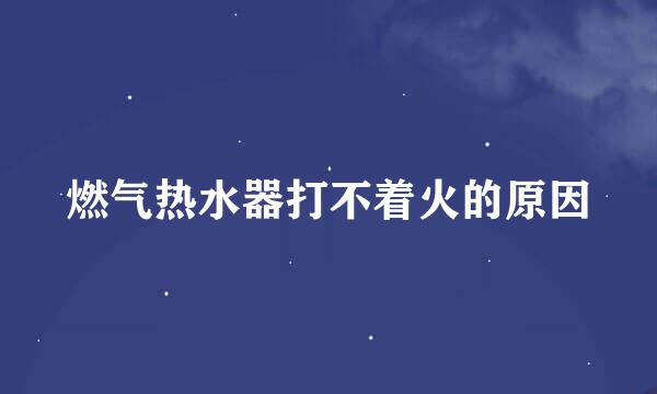 燃气热水器打不着火的原因