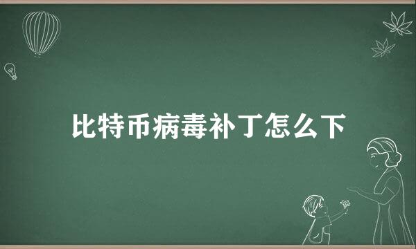 比特币病毒补丁怎么下