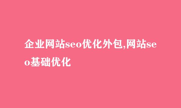 企业网站seo优化外包,网站seo基础优化