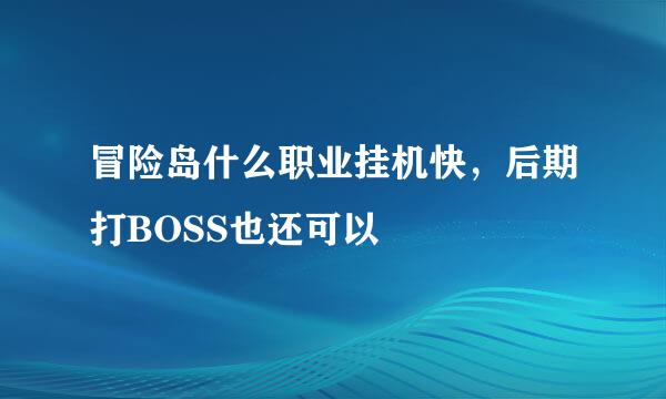 冒险岛什么职业挂机快，后期打BOSS也还可以