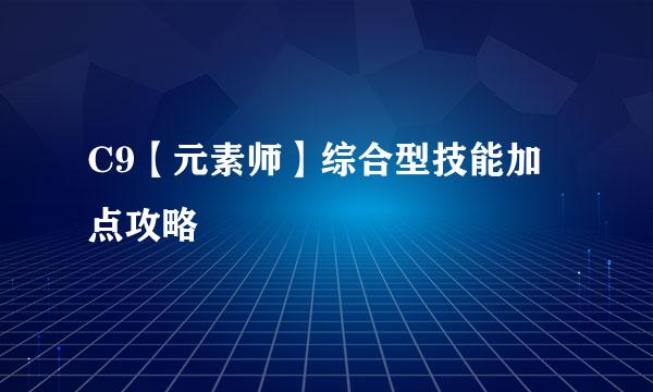 C9【元素师】综合型技能加点攻略