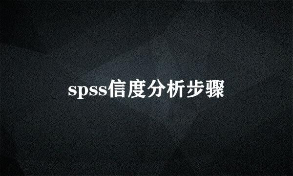 spss信度分析步骤