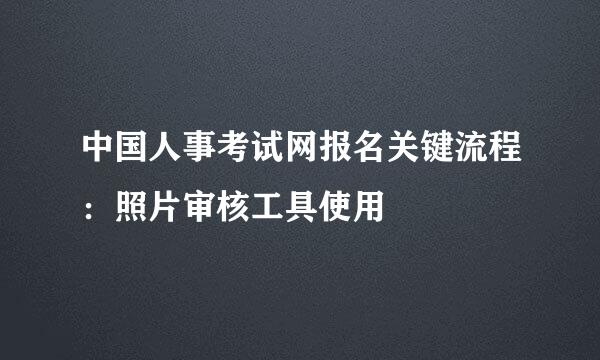 中国人事考试网报名关键流程：照片审核工具使用