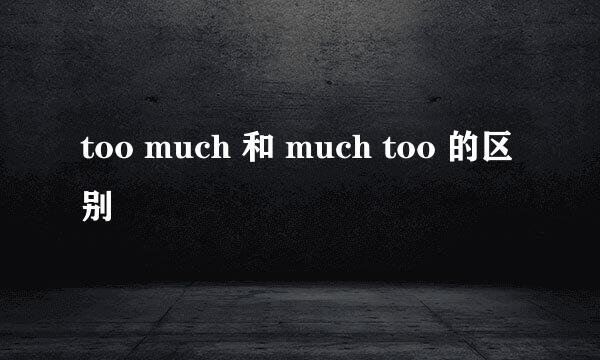 too much 和 much too 的区别