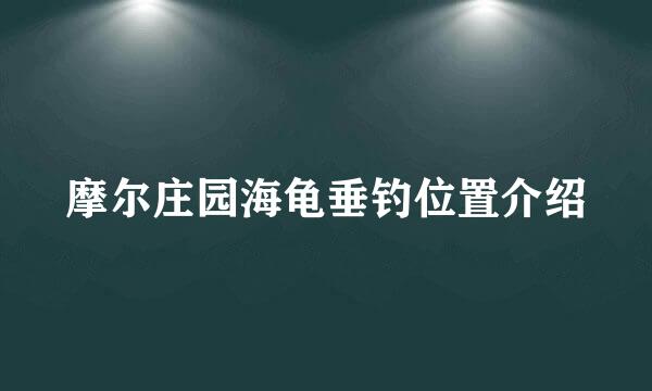 摩尔庄园海龟垂钓位置介绍