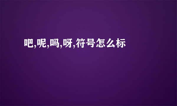 吧,呢,吗,呀,符号怎么标