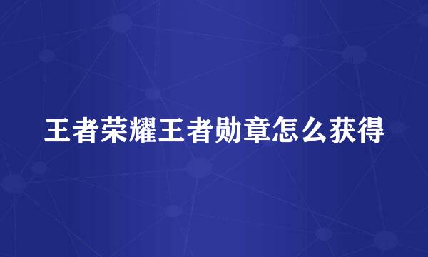 王者荣耀王者勋章怎么获得