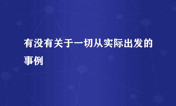 有没有关于一切从实际出发的事例