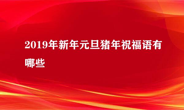 2019年新年元旦猪年祝福语有哪些