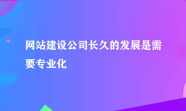 网站建设公司长久的发展是需要专业化