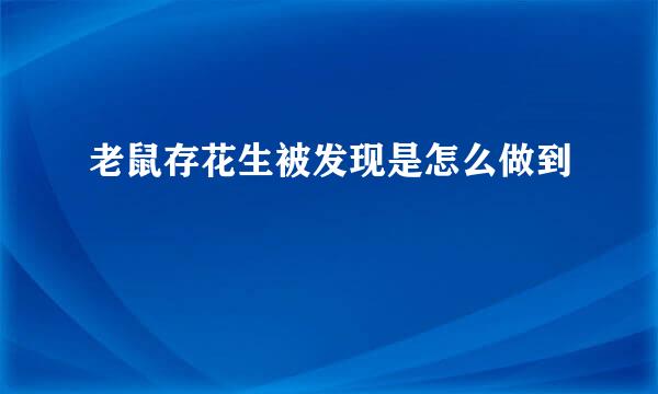 老鼠存花生被发现是怎么做到