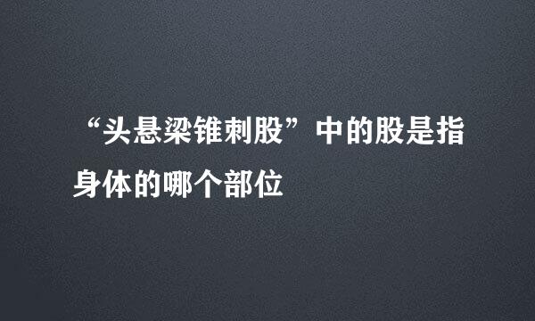 “头悬梁锥刺股”中的股是指身体的哪个部位